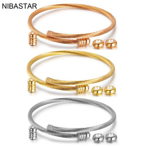 Twisted Cable Wire Bangle Vintage Cuff Jewelry