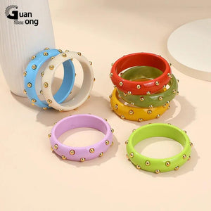 Vintage Resin Thin Bangles For Women Indian Jewellery Metal Bangles