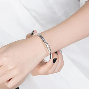 Twisted Rope Bracelet Silver Plated Smooth Knotted Bangle