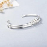 Twisted Rope Bracelet Silver Plated Smooth Knotted Bangle