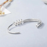 Twisted Rope Bracelet Silver Plated Smooth Knotted Bangle