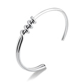 Twisted Rope Bracelet Silver Plated Smooth Knotted Bangle