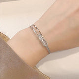 Foxanry Sparkling Zircons Cuff Bracelets for Wedding