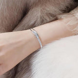 Foxanry Sparkling Zircons Cuff Bracelets for Wedding