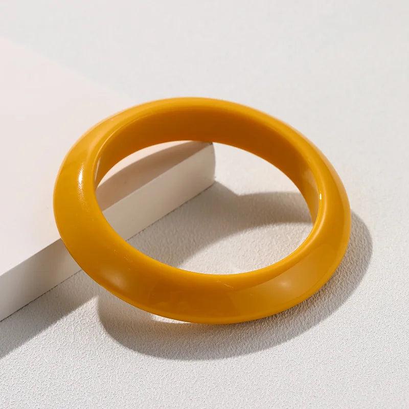 Multi-color Resin Bangle Thin Round Geometric Bracelet
