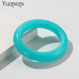 Multi-color Resin Bangle Thin Round Geometric Bracelet