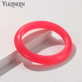 Multi-color Resin Bangle Thin Round Geometric Bracelet
