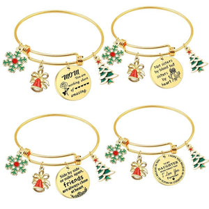 Christmas Bracelet Stainless Steel Metal Bracelet Female Gift Adjustable