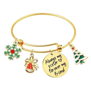 Christmas Bracelet Stainless Steel Metal Bracelet Female Gift Adjustable