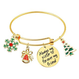 Christmas Bracelet Stainless Steel Metal Bracelet Female Gift Adjustable