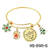 Christmas Bracelet Stainless Steel Metal Bracelet Female Gift Adjustable