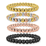Stainless Steel Beaded Bracelet Biker Bicycle Stretchable Bracelet