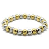 Stainless Steel Beaded Bracelet Biker Bicycle Stretchable Bracelet