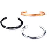 Silver Open Cuff Bangle Stainless Steel Bracelet
