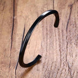 Silver Open Cuff Bangle Stainless Steel Bracelet