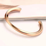 Silver Open Cuff Bangle Stainless Steel Bracelet