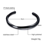 Silver Open Cuff Bangle Stainless Steel Bracelet