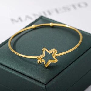Adjustable Star Colour Bangle Cuff Bracelet Gift Jewelry