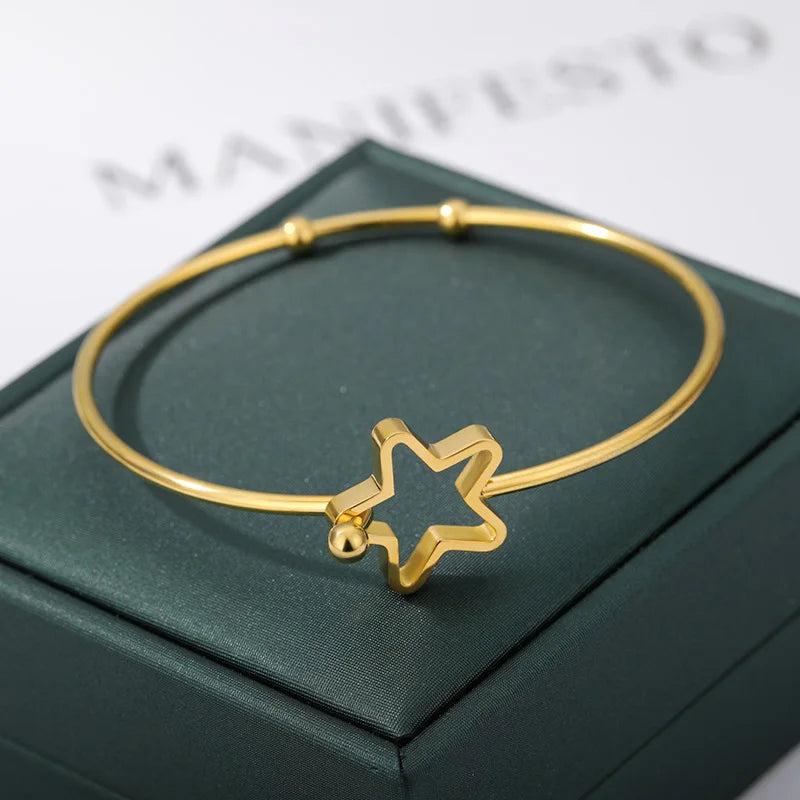 Adjustable Star Colour Bangle Cuff Bracelet Gift Jewelry