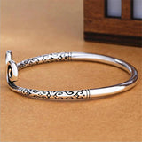 Wukong Silver Plated Bracelets Non-Allergic Cursive Bangles