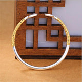Wukong Silver Plated Bracelets Non-Allergic Cursive Bangles