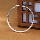 Wukong Silver Plated Bracelets Non-Allergic Cursive Bangles