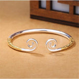 Wukong Silver Plated Bracelets Non-Allergic Cursive Bangles