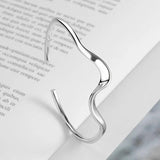 Minimalist Silver Wave Charm Bracelet for Women