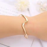 Minimalist Silver Wave Charm Bracelet for Women