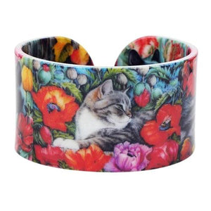 Colorful Cat Kitten Bangles Bracelets Craft Jewelry For Women
