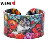 Colorful Cat Kitten Bangles Bracelets Craft Jewelry For Women