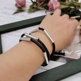 Rubber Bangles Women Gothic Charm Bracelets 6 Colors Jewelry Bangle Gift