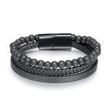 Hand Braided Leather Natural Tiger Eye Stone Bracelet