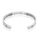 Titanium Steel Lettering Cuff Bracelet & You Are Loved
