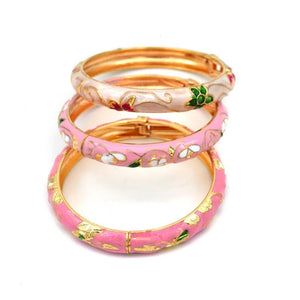 Floral Cloisonne Bracelets Colorful Flower Enamel Bracelet Bangles
