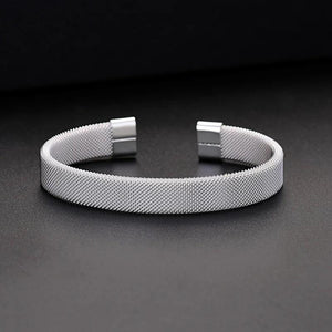 Silver Plated Mesh Bangle Bracelet for Women