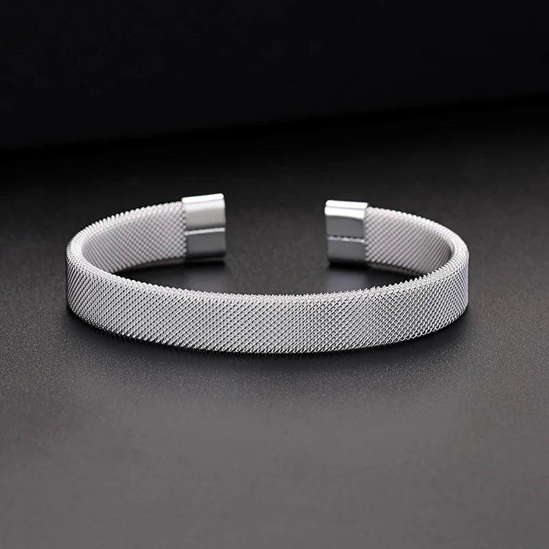 Silver Plated Mesh Bangle Bracelet for Women