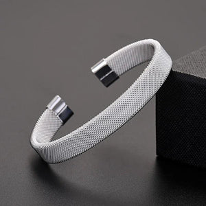Silver Plated Mesh Bangle Bracelet for Women
