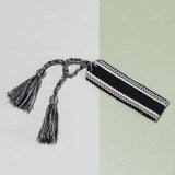 Letter Embroidery Braided Bracelet with Tassel