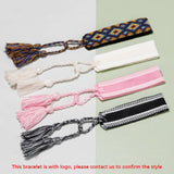 Letter Embroidery Braided Bracelet with Tassel