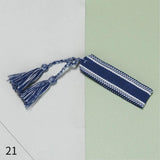 Letter Embroidery Braided Bracelet with Tassel