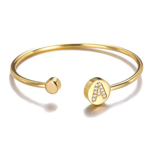 Initial Bangle Jewelry Zircon Letters Alphabet Cuff Bangles & Bracelets