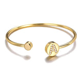 Initial Bangle Jewelry Zircon Letters Alphabet Cuff Bangles & Bracelets