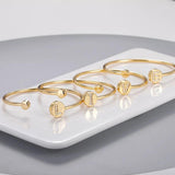 Initial Bangle Jewelry Zircon Letters Alphabet Cuff Bangles & Bracelets