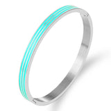 Orange Resin Bracelet Stainless Steel Cuff Bangle for Women