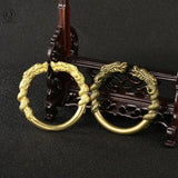 Brass Dragon Head Bangle Bracelet Retro Punk Style Solid Copper Animal Jewelry