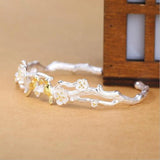 Creative Silver Plated Bird Plum Blossom Bangle