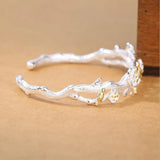 Creative Silver Plated Bird Plum Blossom Bangle