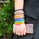 Colorful Plastic Silicone Bangle Bracelet for Women Party Gift