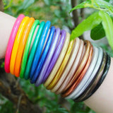 Colorful Plastic Silicone Bangle Bracelet for Women Party Gift